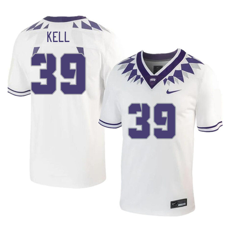 Men #39 Griffin Kell TCU Horned Frogs 2023 College Footbal Jerseys Stitched-White - Click Image to Close
